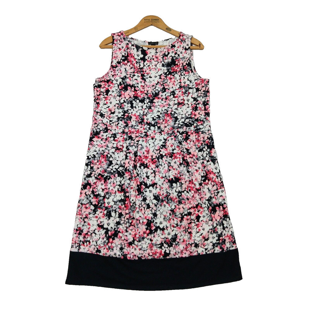 J Jill Wearever Collection Dress Size S Floral Print Sleeveless Career Pink